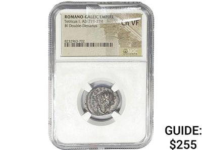 Romano-Gallic Tetricus I, AD 271-274 BI Dbl-Denarius NGC Ch VF