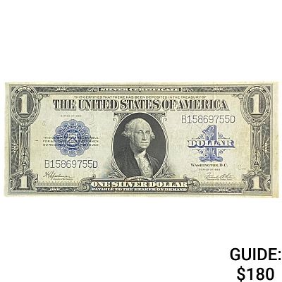 1923 $1 Silver Certificate Large Note Blue Seal