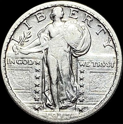 1917-S Type 2 Standing Liberty Quarter LIGHTLY CIRCULATED. 1917-S Type 2 Standing Liberty 