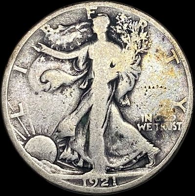 1921-S Walking Liberty Half Dollar NICELY CIRCULATED. 1921-S Walking Liberty Half Dollar NICELY 