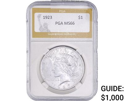1923 Silver Peace Dollar PGA MS66