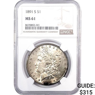 1891-S Morgan Silver Dollar NGC MS61