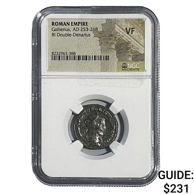Roman Gallienus, AD 253-268 BI Dbl-Denarius NGC VF