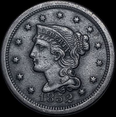 1852 Braided Hair Large Cent CLOSELY UNCIRCULATED. 1852 Braided Hair Large Cent CLOSELY UNCIRCULATED