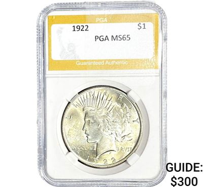 1922 Silver Peace Dollar PGA MS65