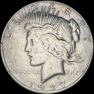 1927-D Silver Peace Dollar ABOUT UNCIRCULATED