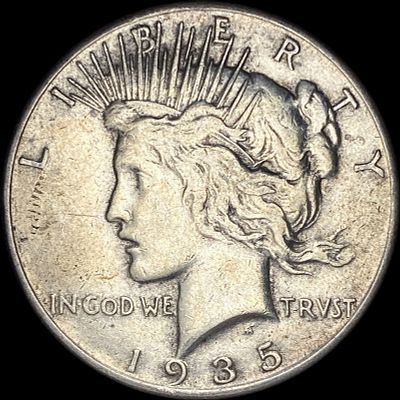 1935 Silver Peace Dollar NEARLY UNCIRCULATED