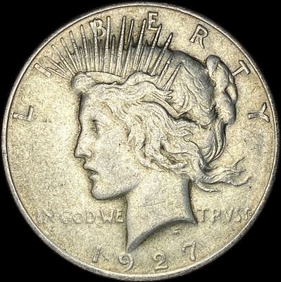 1927-D Silver Peace Dollar NEARLY UNCIRCULATED
