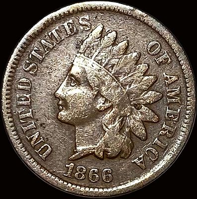1866 Indian Head Cent LIGHTLY CIRCULATED