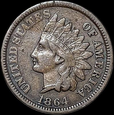 1864-L Indian Head Cent NEARLY UNCIRCULATED