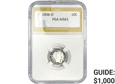 1906-O Barber Dime PGA MS63