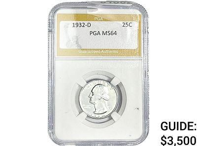 1932-D Washington Silver Quarter PGA MS64