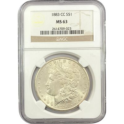 1883-CC Morgan Silver Dollar NGC MS63
