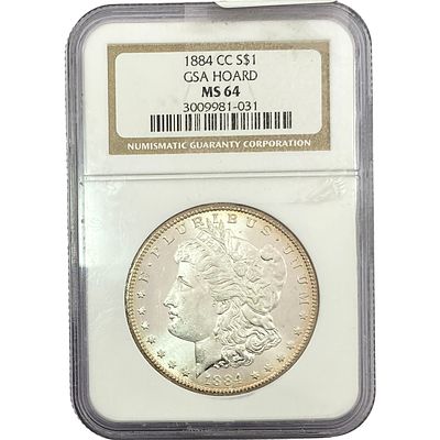 1884-CC Morgan Silver Dollar NGC MS64