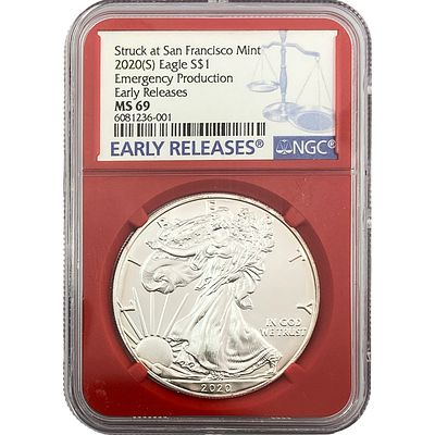 2020-S Silver Eagle NGC MS69