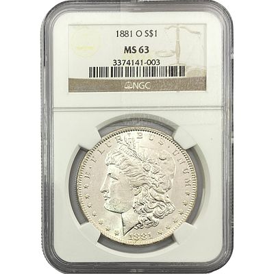 1881-O Morgan Silver Dollar NGC MS63