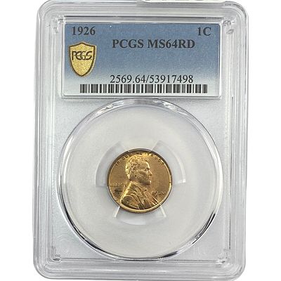 1926 Wheat Cent PCGS MS64 RD