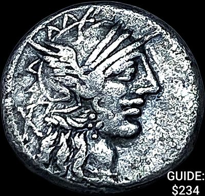 Roman C. Procuis Cato 123 BC Silver Denarius NEARLY UNCIRCULATED
