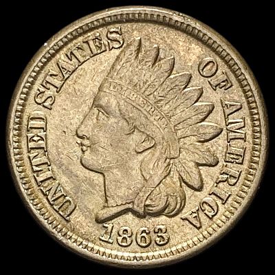 1863 Copper-Nickel Indian Head Cent CLOSELY UNCIRCULATED. 1863 Copper-Nickel Indian Head Cent 