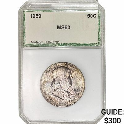 1959 Franklin Half Dollar PCI MS63