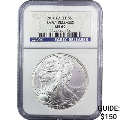 2010 Silver Eagle NGC MS69