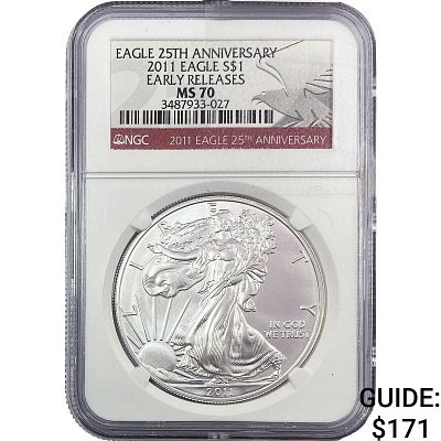2011 Silver Eagle NGC MS70