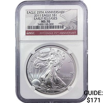 2011 Silver Eagle NGC MS70
