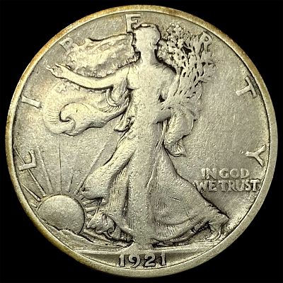 1921-D Walking Liberty Half Dollar NICELY CIRCULATED. 1921-D Walking Liberty Half Dollar NICELY 