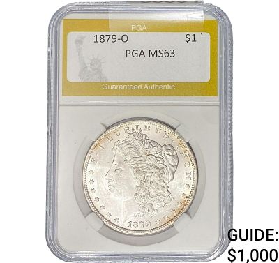 1879-O Morgan Silver Dollar PGA MS63