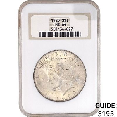1923 Silver Peace Dollar NGC MS64
