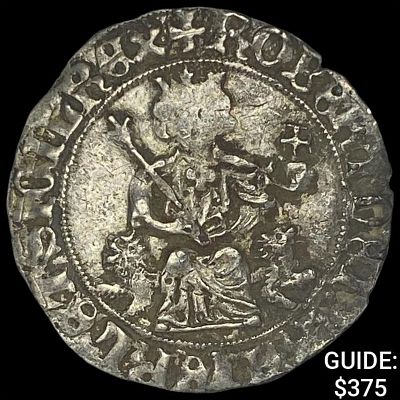 1309-1343 Naples Crusades Silver Robert II NEARLY UNCIRCULATED