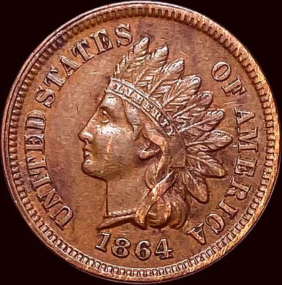 1864 L Bronze Indian Head Cent CLOSE UNC