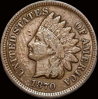 1870 Indian Head Cent LIGHTLY CIRCULATED