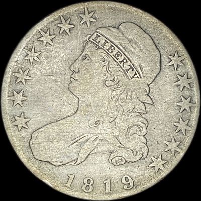 1819 Capped Bust Half Dollar NICELY CIRCULATED. 1819 Capped Bust Half Dollar NICELY CIRCULATED