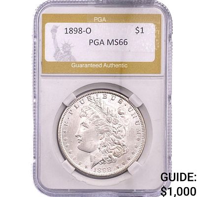 1898-O Morgan Silver Dollar PGA MS66
