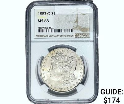 1883-O Morgan Silver Dollar NGC MS63