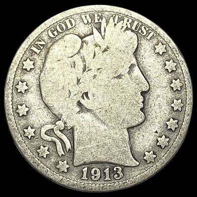1913 Silver Barber Half Dollar NICELY CIRCULATED