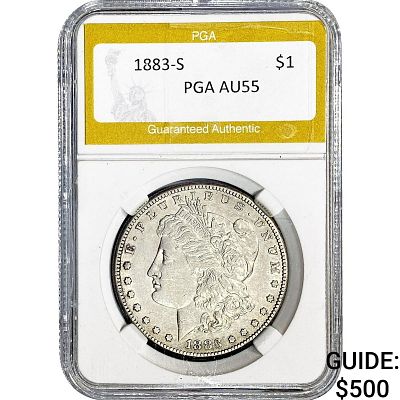 1883-S Morgan Silver Dollar PGA AU55