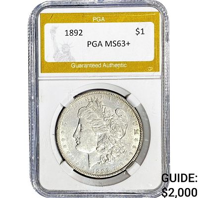 1892 Morgan Silver Dollar PGA MS63+
