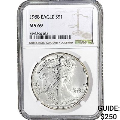1988 Silver Eagle NGC MS69