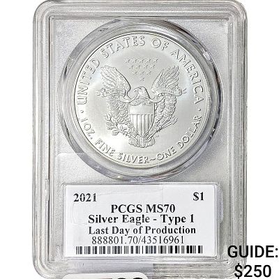 2021 Silver Eagle NGC MS70