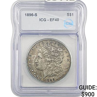 1896-S Morgan Silver Dollar ICG EF40