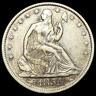 1854 Arrows Seated Liberty Half Dollar NEARLY UNCIRCULATED. 1854 Arrows Seated Liberty Half 
