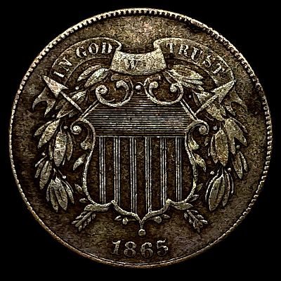 1865 Two-Cent Piece NEARLY UNCIRCULATED