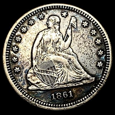 1861 Seated Liberty Quarter NEARLY UNCIRCULATED. 1861 Seated Liberty Quarter NEARLY UNCIRCULATED