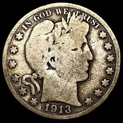 1913 Silver Barber Half Dollar NICELY CIRCULATED. 1913 Silver Barber Half Dollar NICELY CIRCULATED