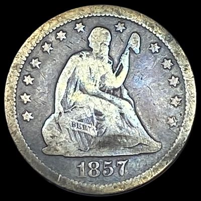 1857 Seated Liberty Silver Quarter LIGHTLY CIRCULATED. 1857 Seated Liberty Silver Quarter 