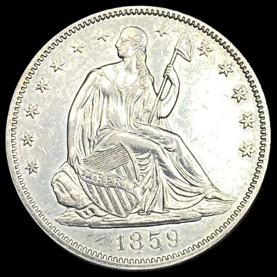 1859 Seated Liberty Half Dollar CHOICE AU