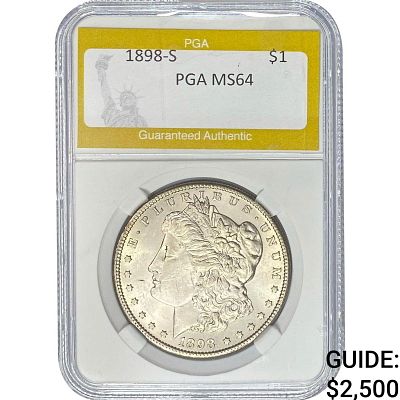 1898-S Morgan Silver Dollar PGA MS64