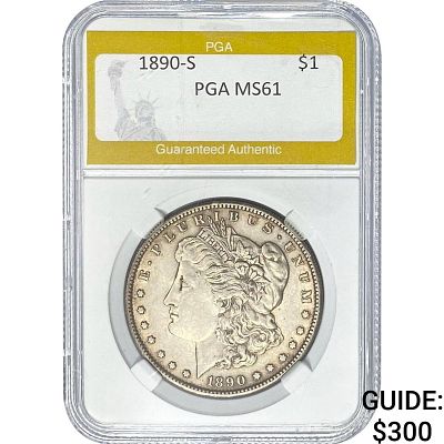1890-S Morgan Silver Dollar PGA MS61